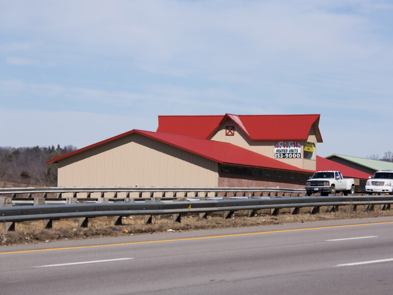 exterior view of storage unit on highway